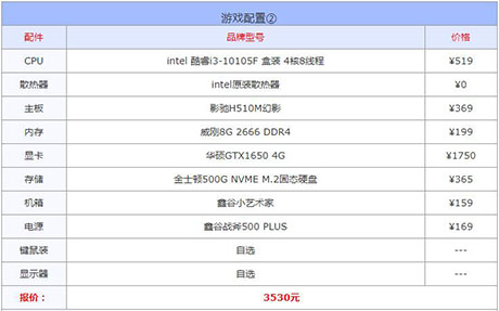 2000元游戏组装电脑