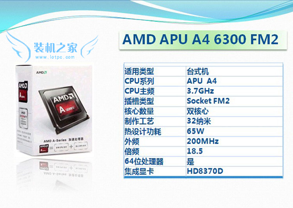 APU A4 6300双核处理器