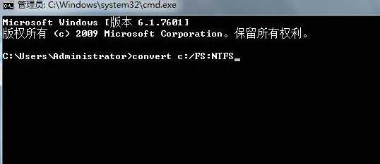 convert c:/FS:NTFS